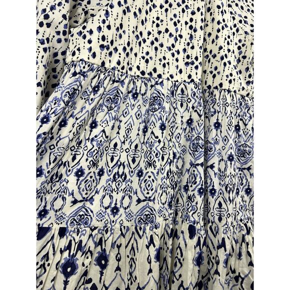 Jessica Simpson Dress Women L Blue 100% Cotton Tiered Babydoll Boho Prairie - Picture 8 of 8